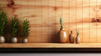 Poster - Indoor wood panel product showcase