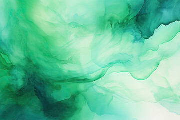 Canvas Print - Vibrant emerald green watercolor background