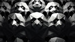 Group of pandas in low poly style