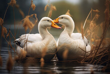 A Pair Of Geese
Are Hugging
