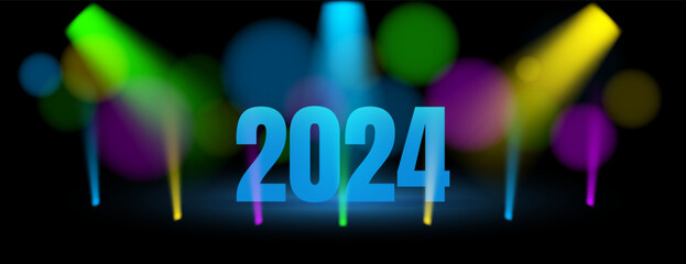 Wall Mural - colorful 2024 banner design with full color light