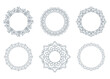 © ELENA - Set of decorative frames Elegant vector element for design in Eastern style, place for text. Floral gray and white borders. Lace illustration for invitations and greeting cards