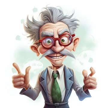 Professor Character Illustration in Dynamic Pose. Generative ai