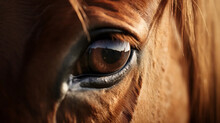 Horse Eye Close-up. Animal Eye. Wild Animal Captivating Close-Up