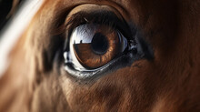 Horse Eye Close-up. Animal Eye. Wild Animal Captivating Close-Up
