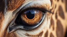 Giraffe Eye Close-up. Animal Eye. Wild Animal Captivating Close-Up
