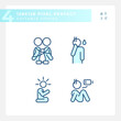 © IMG visuals icons - Pixel perfect blue icons representing psychology, editable thin line illustration set.