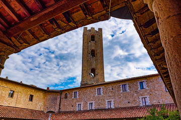 Wall Mural - Cityscape in the town of Massa Marittima with the Torre del Candeliere Grosseto Tuscany Italy