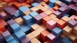 vibrant wooden puzzle pieces surrounding geometric block - corporate logic, decision dilemmas, and strategic objectives - 4k high-detail image