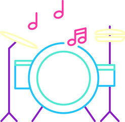 Sticker - Drum neon icon