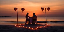 Valentine's Day On The Beach Sets The Stage For A Uniquely Romantic Experience. The Soft, Golden Sands, Kissed By The Gentle Waves.