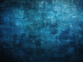 Wall Mural - Abstract background of dark blue, indigo color. Textured mosaic wall, the shape resembles bricks.