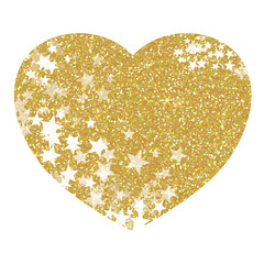 Wall Mural - yellow glitter star in heart on transparent background. design for decorating,background, wallpaper,