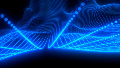 Wall Mural - abstract technology background made of lines and grid