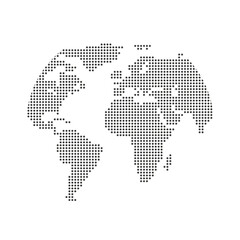 globe shape, world map created from dots. dotted black map template for website pattern, annual repo