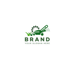 Wall Mural - Repair Lawn mower logo design template elements. Vector illustration. New Modern logo.