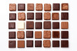Chocolate with small piece and difference on white background.