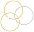 Gold and silver connected frames