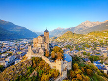 Sion, Switzerland At The Historic Valere Basilica