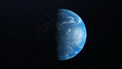 Wall Mural - beautiful earth rotation 360 degrees in outer space. elements of this image furnished by nasa.