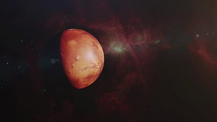 Wall Mural - mars in outer space. elements of this footage furnished by nasa.