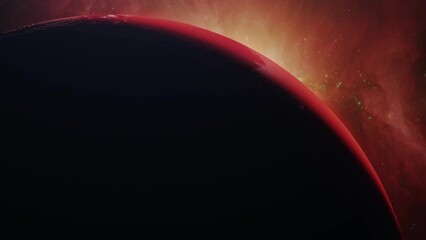 Wall Mural - beautiful sunrise over the mars in outer space. elements of this footage furnished by nasa.