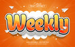 © Aglonemadesign - Weekly orange cartoon 3d text effect editable