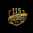 115 years anniversary celebration design template. 115th anniversary logo. Vector and illustration.