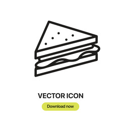 Fototapete - Sandwich icon vector. Linear-style sign for mobile concept and web design. Sandwich symbol illustration. Pixel vector graphics - Vector.	
