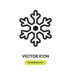 Leinwandbilder - Snowflakes icon vector. Linear-style sign for mobile concept and web design. Snowflakes symbol illustration. Pixel vector graphics - Vector.