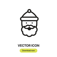 Poster - Santa Claus icon vector. Linear-style sign for mobile concept and web design. Santa Claus symbol illustration. Pixel vector graphics - Vector.