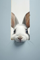 Wall Mural - Background domestic mammal pet rabbit bunny young white cute animals easter fur fluffy