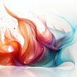 3d renders Colorful blue and pink smoke clouds in muted tones flowing in water on a grey background