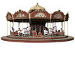 A 3d rendered overlay of a vintage carousel 