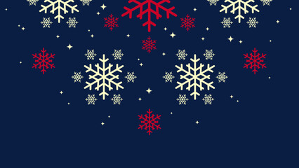 Wall Mural - Christmas banner with snowflakes on dark blue background