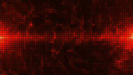 Wall Mural - Red mosaic background in technology concept. Abstract red LED squares. Technology digital square red color background. Red pixel grid background. 3D rendering