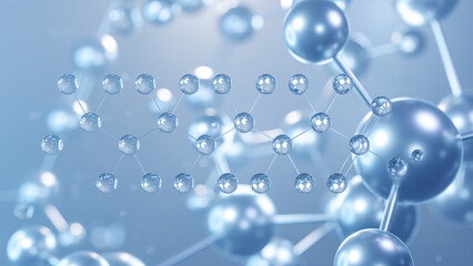 Wall Mural - perfluoroheptanesulfonic acid molecular structure 3d, flat model, perfluoroalkyl derivative, structural chemical formula view from a microscope