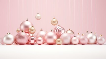 Poster - Christmas decorations on bokeh background. New Year concept. Copy space. with a blurred background
