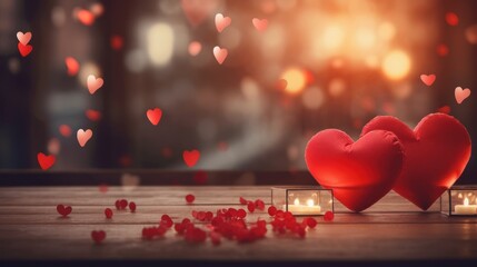 Poster - valentine's day heart background Red hearts and pink hearts valentine greeting card design