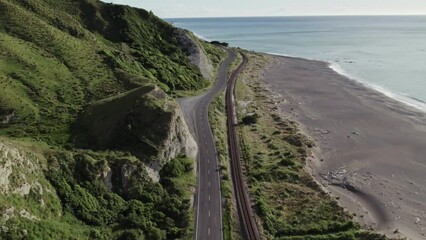 Wall Mural - Aerial view of coastline in new zealand