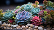 Succulents or cactus in desert botanical garden for decoration and agriculture design., Group of Kalanchoe and succulent plants, beautiful suculent plant prepared for setting


