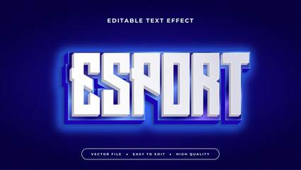 Wall Mural - Blue and white esport 3d editable text effect - font style