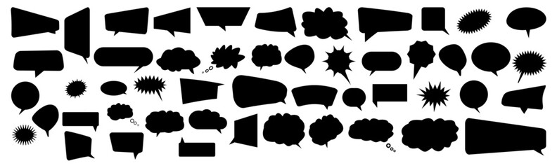 Wall Mural - collection of speech bubble icon. talk or cloud bubbles element isolated on transparent background..