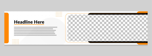 modern business website horizontal ad banner design template vector orange and white illustration he