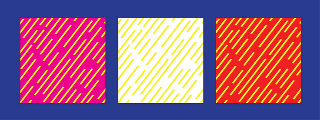 Wall Mural - abstract seamless geometric set of yellow diagonal line pattern perfect for banner poster.