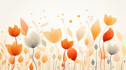 Wall Mural - Spring and summer Background watercolor arrangements with small flower. Botanical illustration minimal style.