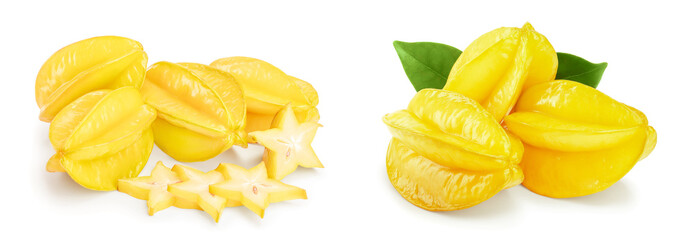 Wall Mural - Carambola or star-fruit isolated on white background