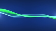 Looping Animation Of Classic Background With Abstract Waves Of Blue And Green Smooth Stripes On A Shiny Blue Background , Motion Graphics , Looped Video, 4k , 60 Fps