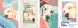 Dog. Portrait of a sleeping dog. Set of vector illustrations. 
Typographic poster design and vectorized illustrations on background.