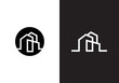 city town logo design, building linear style concept element symbol vector illustration.	
